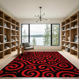 Heritage Tribal Bold Red Tribal Swirl Area Rug