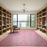 Geometric Modern Pink Hot Pink Zebra Stripe Area Rug