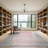 Pink Grey Vertical Striped Area Rug