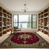 Ornate Maroon Mandala Persian Rug