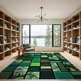 Emerald Forest Mosaic Geometric Area Rug