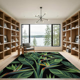 Bird of Paradise Floral Pattern Area Rug