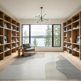 Modern Abstract Grey Beige Organic Shapes Area Rug