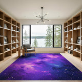 Cosmic Purple Nebula Galaxy Area Rug