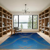 Rainbow Airplane Trails Abstract Area Rug