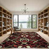 Entwined Hearts Red Knotwork Area Rug
