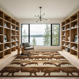 Bison Silhouette Heritage Rug in Brown Tan