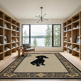 Dachshund Silhouette Beige Area Rug
