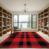 Red Black Buffalo Check Area Rug