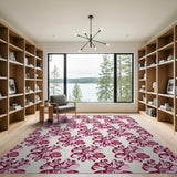 Pink Abstract Floral Area Rug