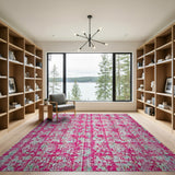 Multi-color and Patterns Vibrant Pink Teal Geometric Area Rug