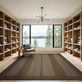 Brown Tan Vertical Stripe Textured Area Rug