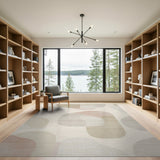 Beige Blush Abstract Organic Shapes Area Rug