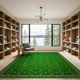 Emerald Green Shamrock Clover Area Rug