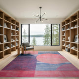 Vibrant Pink and Indigo Geometric Modern Rug