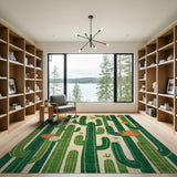 Southwestern Southwestern Cactus Garden Area Rug