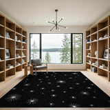 Abstract Area Black and White Starry Night Black White Area Rug