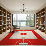 Red Sports Court Area Rug