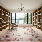 Blush Pink Sakura Blossom Area Rug