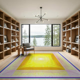 Multi-color and Patterns Radiant Yellow Sunburst Geometric Area Rug