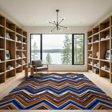 Southwestern Zigzag Tribal Area Rug
