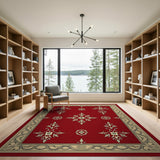 Red Red Traditional Persian Area Rug with Ornate Floral Motifs