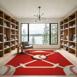 Retro Pixelated Baseball Diamond Rug