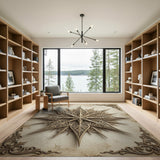 Vintage Gold Filigree Star Area Rug