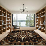 Golden Sunburst Tribal Area Rug