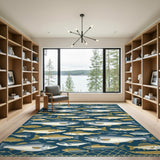 Coastal School of Fish Area Rug