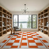 Orange Geometric Frame Area Rug