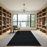 Black and White Geometric Modern Black White Striped Geometric Area Rug