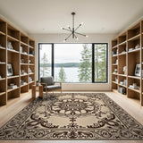 Ornate Beige Mandala Persian Area Rug