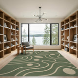 Green Abstract Area Green Abstract Swirl Area Rug