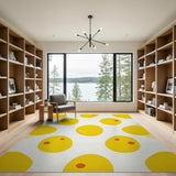 Cheerful Yellow Cartoon Egg Pattern Area Rug