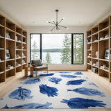 Blue Pomegranate Fruit Pattern Area Rug