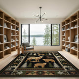 Southwestern Deer and Bear Forest Rug