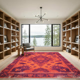 Orange Traditional Persian Area Rug