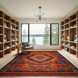 Orange Vibrant Southwestern Geometric Area Rug