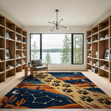 Starry Desert Paw Trail Southwestern Area Rug