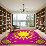 Ornate Sunburst Pink Area Rug