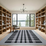 Grey Modern Grey Plaid Check Area Rug