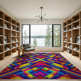 Vivid Multi-Color Geometric Area Rug