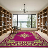 Purple Ornate Floral Medallion Area Rug