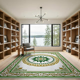 Ornate Green Star Medallion Persian Rug