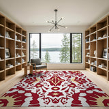 Traditional Persian Intricate Red Persian Motif Area Rug