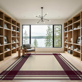 Burgundy Cream Plaid Area Rug