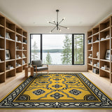 Ornate Yellow Arch Persian Rug