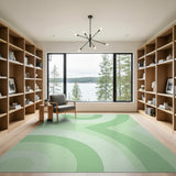 Green Overlapping Circles Area Rug