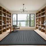 Intricate Black White Geometric Tribal Rug